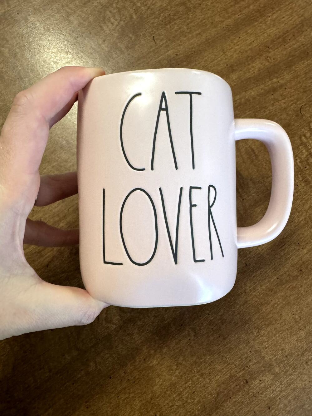 Rae Dunn Light Pink Cat Lover Mug